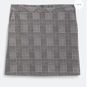 Skies Are Blue Black and Gray Plaid Mini Skirt